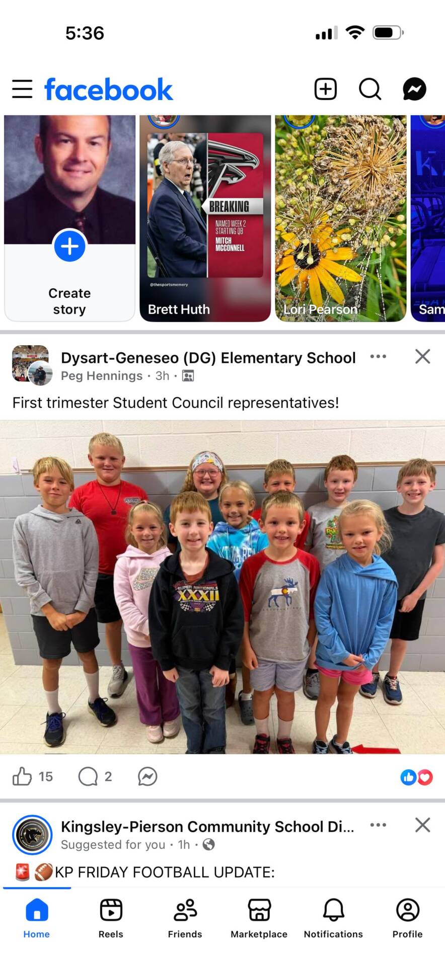 a group of elementary students smiling together as first-trimester Student Council representatives.