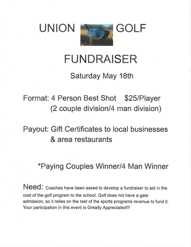 Union Golf Fundraiser Flyer