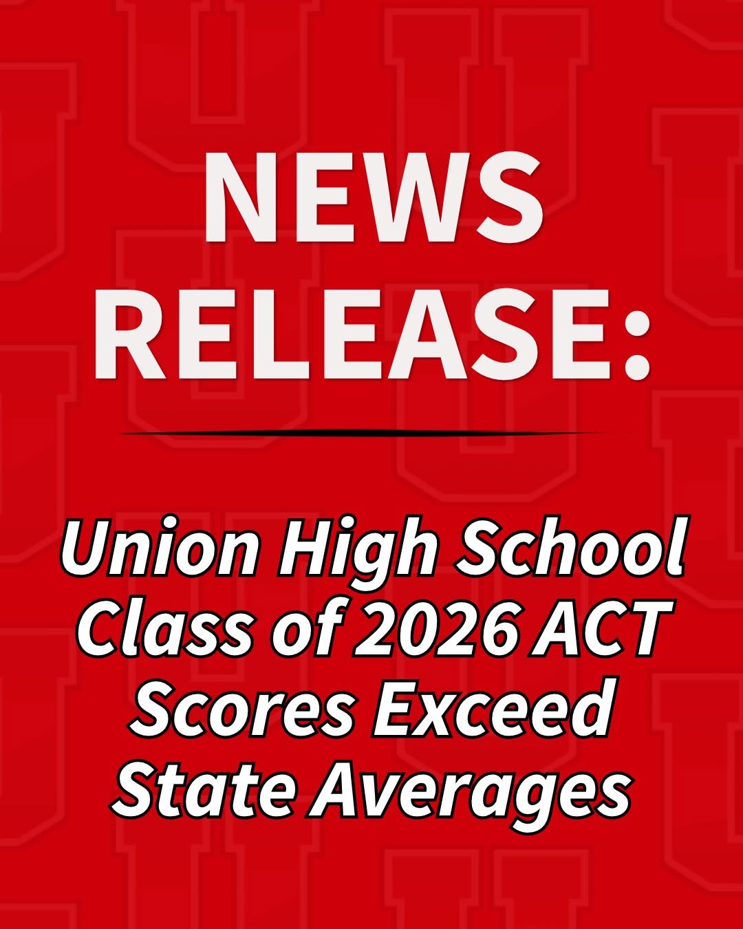 Union High School Class of 2026 ACT Scores Exceed State Averages